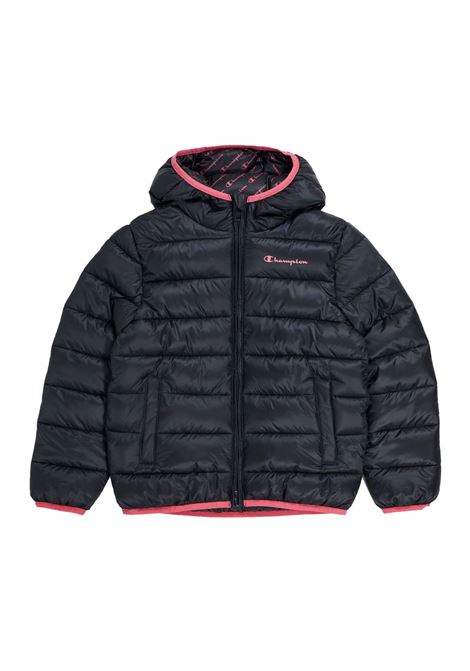 HOODIE PADDED JACKET BLACK PINK GIRL CHAMPION | Jackets | 306568-KK001