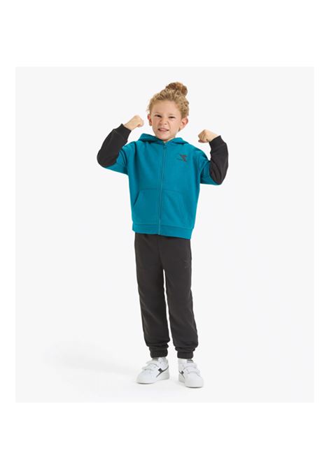 FULL ZIP HOODIE TRACKSUIT TURQUOISE BLACK KIDS DIADORA | Tracksuits | 179881-D0568