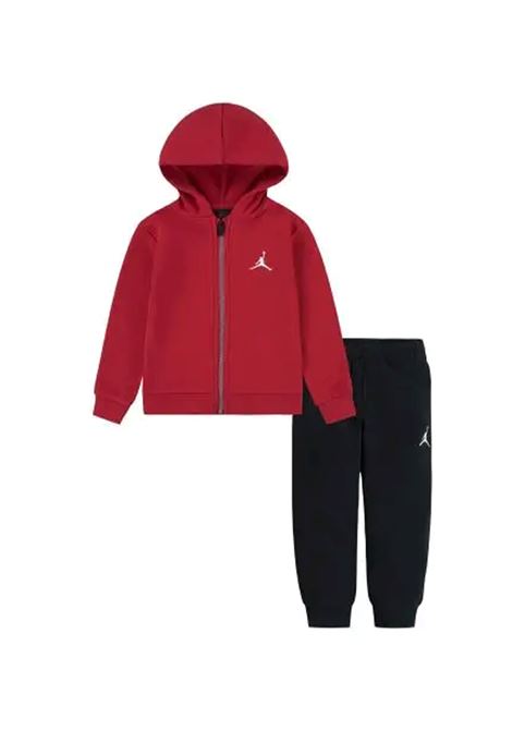 TUTA ESSENTIALS CON CAPPUCCIO NERO ROSSO BAMBINI JORDAN | Tute | 85C590-023