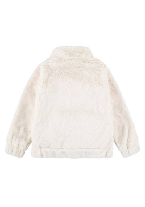 BIG SWOOSH FAUX FUR JACKET WHITE LITTLE GIRL NIKE | Jackets | 36J828-782