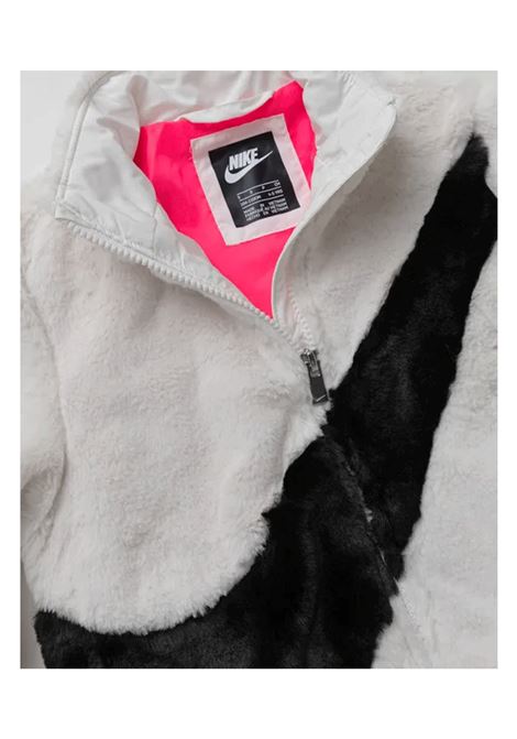 BIG SWOOSH FAUX FUR JACKET WHITE LITTLE GIRL NIKE | Jackets | 36J828-782