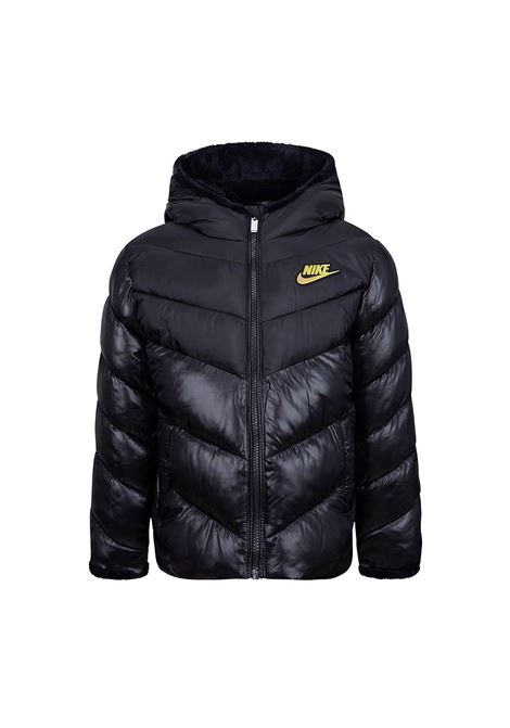 COLORBLOCK CHEVRON PUFFER JACKET BLACK LITTLE GIRL NIKE | Jackets | 36K937-023