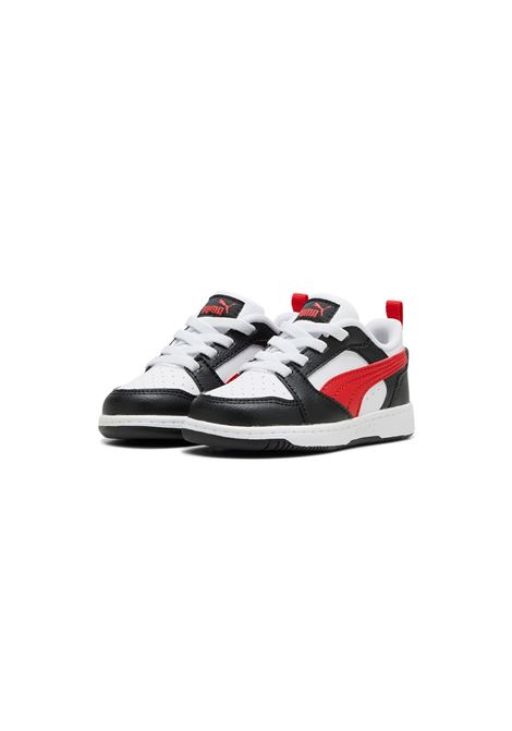 SCARPE REBOUND V6 LOW BIANCO NERO ROSSO INFANT PUMA | Sneakers | 393835-04