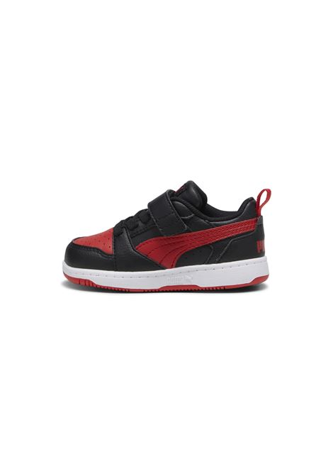 Puma Rebound V6 Low AC Shoes Black Red Infant PUMA | Sneakers | 397420-11
