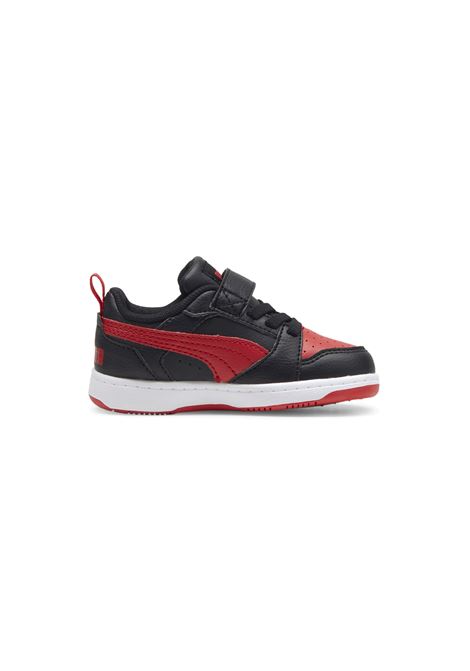 Puma Rebound V6 Low AC Shoes Black Red Infant PUMA | Sneakers | 397420-11