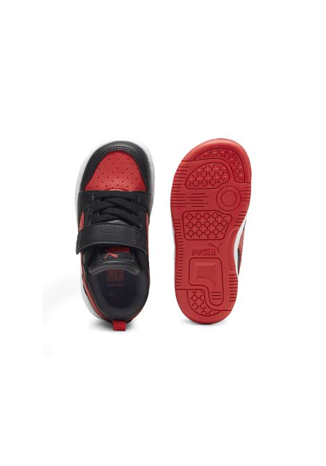 Puma Rebound V6 Low AC Shoes Black Red Infant PUMA | Sneakers | 397420-11