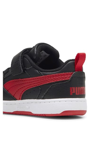 Puma Rebound V6 Low AC Shoes Black Red Infant PUMA | Sneakers | 397420-11