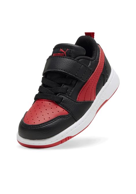 Puma Rebound V6 Low AC Shoes Black Red Infant PUMA | Sneakers | 397420-11