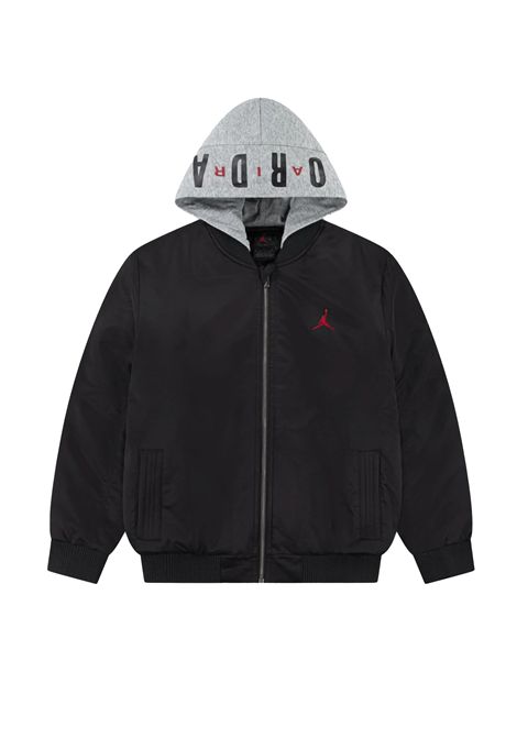Jordan Big Logo Hooded Bomber Black Grey Junior JORDAN | Jackets | 95D647-023