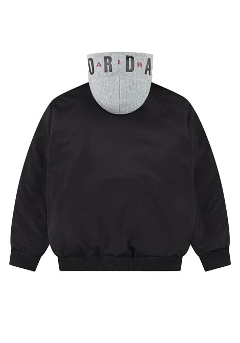 Jordan Big Logo Hooded Bomber Black Grey Junior JORDAN | Jackets | 95D647-023