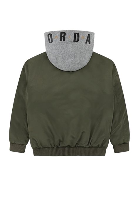 Jordan Big Logo Hooded Bomber Olive Green Grey Junior JORDAN | Jackets | 95D647-E6F