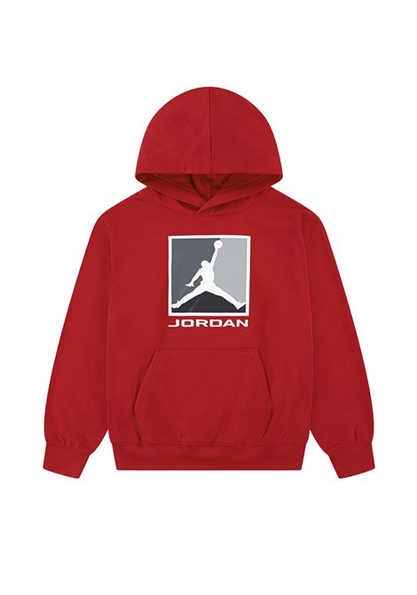 Jordan Essentials Baseline French Terry Pullover Hoodie Red Junior JORDAN | Sweatshirts | 95F086-R78