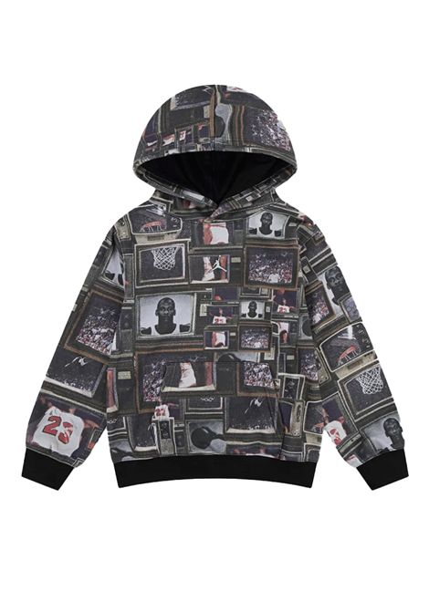 Jordan All Over Printed Television Hoodie Black Junior JORDAN | Sweatshirts | 95F092-023