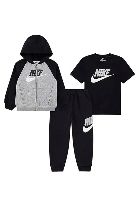 Tuta Nike Sportswear Color Blocked HBR Nero Grigio Bambini NIKE | Tute | 86N341-023