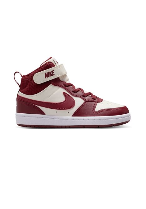Scarpe Nike Court Borough Mid 2 GS Bianco Bordeaux Bambini NIKE | Sneakers | CD7783-013