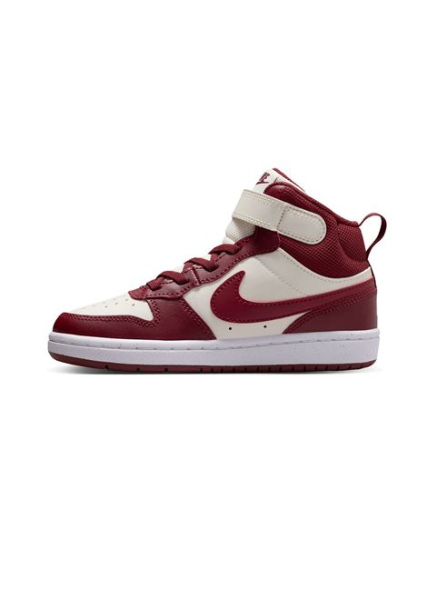 Scarpe Nike Court Borough Mid 2 GS Bianco Bordeaux Bambini NIKE | Sneakers | CD7783-013
