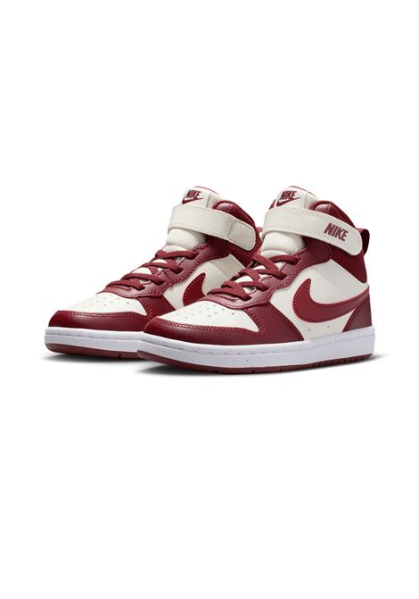Scarpe Nike Court Borough Mid 2 GS Bianco Bordeaux Bambini NIKE | Sneakers | CD7783-013