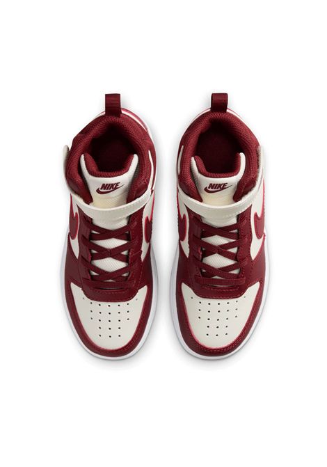Scarpe Nike Court Borough Mid 2 GS Bianco Bordeaux Bambini NIKE | Sneakers | CD7783-013
