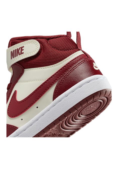 Scarpe Nike Court Borough Mid 2 GS Bianco Bordeaux Bambini NIKE | Sneakers | CD7783-013