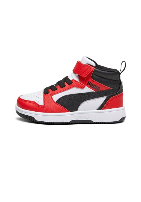 Puma Rebound V6 Shoes White Red Kids PUMA | Sneakers | 393832-03