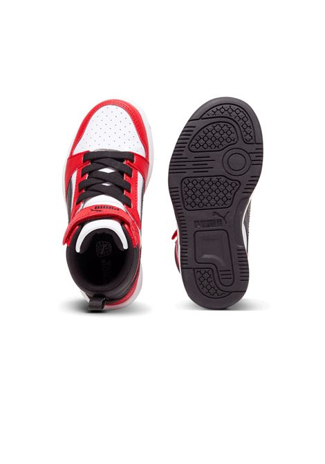 Puma Rebound V6 Shoes White Red Kids PUMA | Sneakers | 393832-03