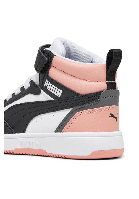 Puma Rebound V6 Shoes White Black Pink Kids PUMA | Sneakers | 393832-07