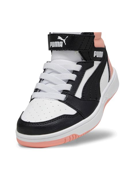 Puma Rebound V6 Shoes White Black Pink Kids PUMA | Sneakers | 393832-07