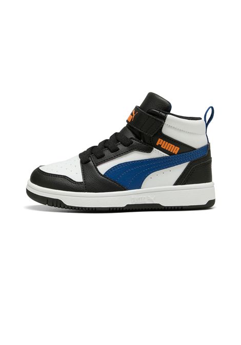 Puma Rebound V6 Shoes White Black Blue Kids PUMA | Sneakers | 393832-31