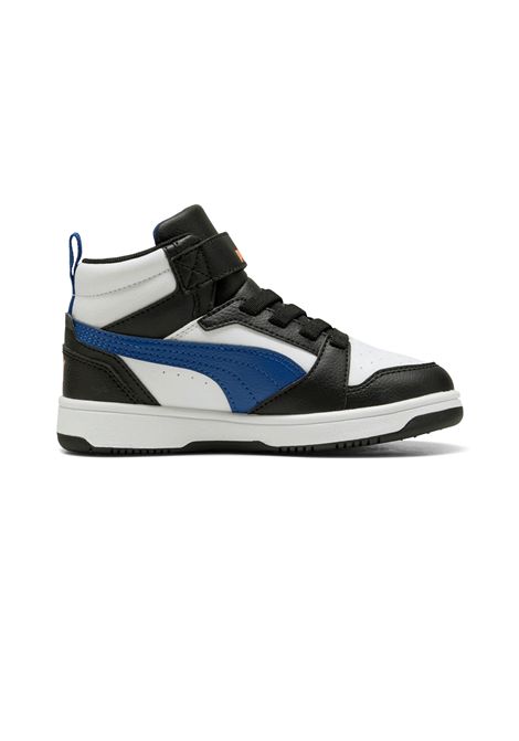 Puma Rebound V6 Shoes White Black Blue Kids PUMA | Sneakers | 393832-31