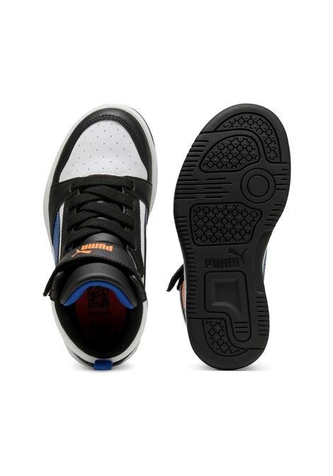 Puma Rebound V6 Shoes White Black Blue Kids PUMA | Sneakers | 393832-31