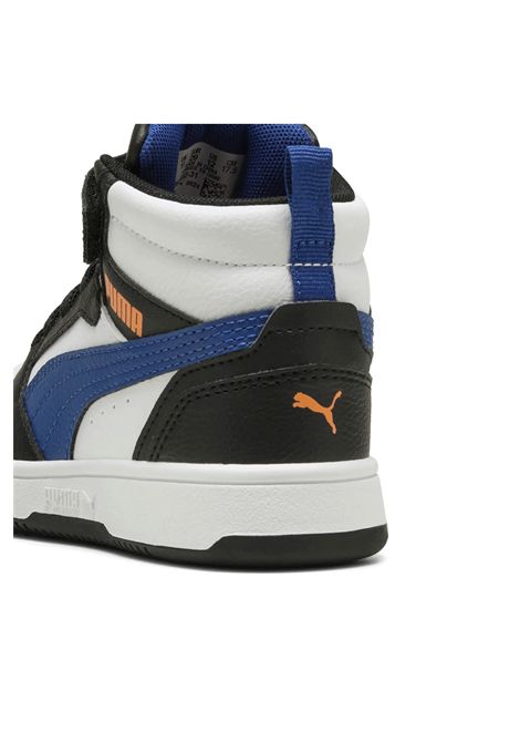 Puma Rebound V6 Shoes White Black Blue Kids PUMA | Sneakers | 393832-31