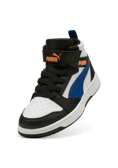 Puma Rebound V6 Shoes White Black Blue Kids PUMA | Sneakers | 393832-31