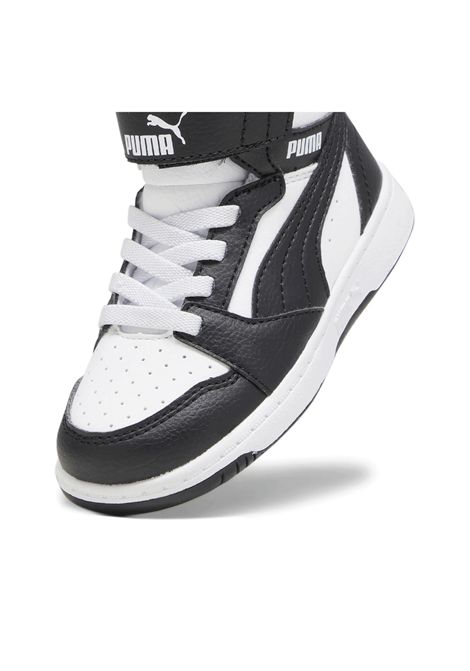 Puma Rebound V6 Mid AC+ Shoes Black White Infant PUMA | Sneakers | 396542-01