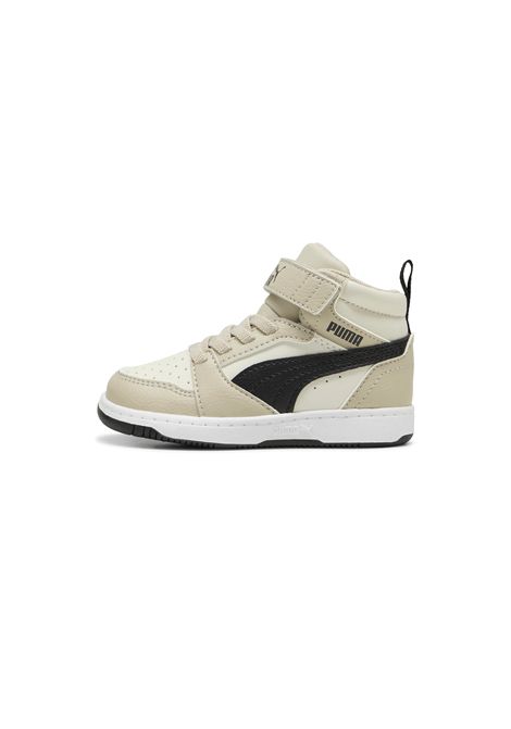Puma Rebound V6 Mid AC+ Shoes White Beige Black Infant PUMA | Sneakers | 396542-30