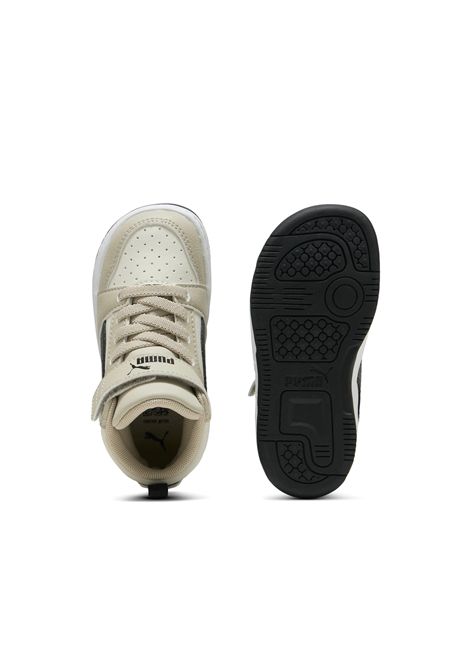 Puma Rebound V6 Mid AC+ Shoes White Beige Black Infant PUMA | Sneakers | 396542-30