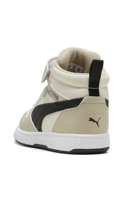 Puma Rebound V6 Mid AC+ Shoes White Beige Black Infant PUMA | Sneakers | 396542-30