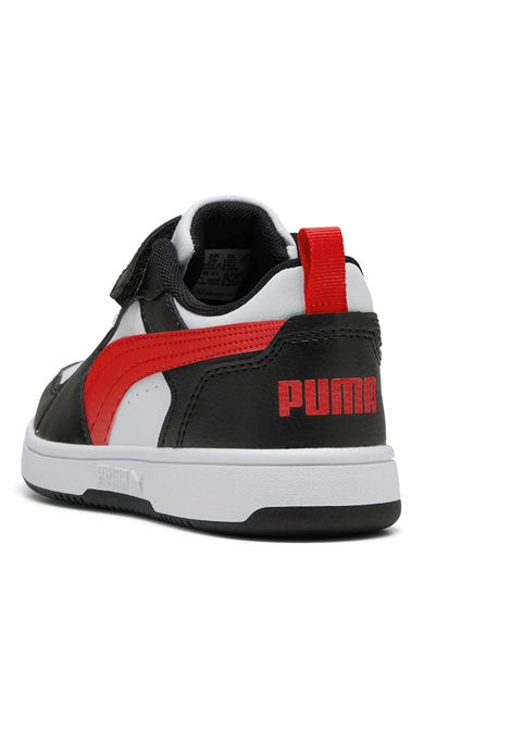 Scarpe Puma Rebound V6 Low AC Bianco Nero Rosso Bambini PUMA | Sneakers | 397419-04