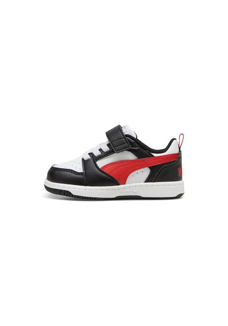 Puma Rebound V6 Low AC Shoes White Black Red Infant PUMA | Sneakers | 397420-04