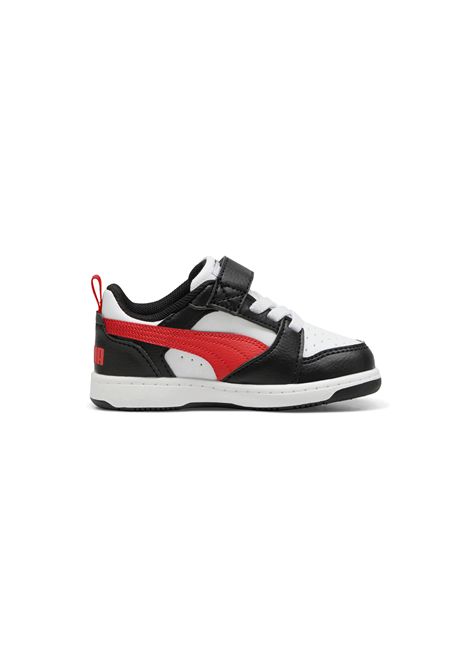 Puma Rebound V6 Low AC Shoes White Black Red Infant PUMA | Sneakers | 397420-04
