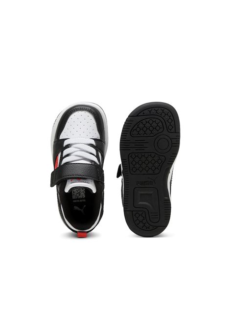 Puma Rebound V6 Low AC Shoes White Black Red Infant PUMA | Sneakers | 397420-04