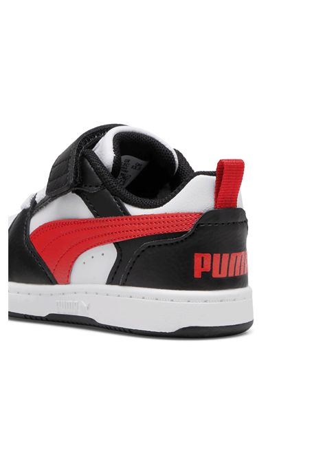 Puma Rebound V6 Low AC Shoes White Black Red Infant PUMA | Sneakers | 397420-04