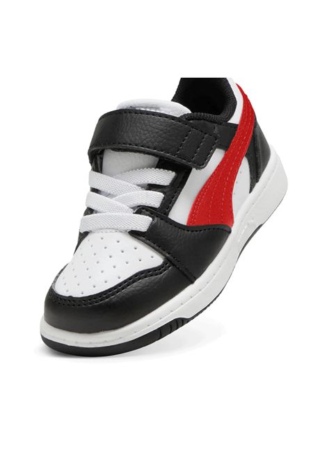 Puma Rebound V6 Low AC Shoes White Black Red Infant PUMA | Sneakers | 397420-04