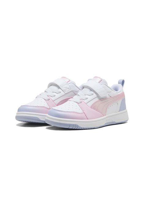 Scarpe Puma Rebound V6 Low AC Bianco Rosa Bambini PUMA | Sneakers | 400594-01