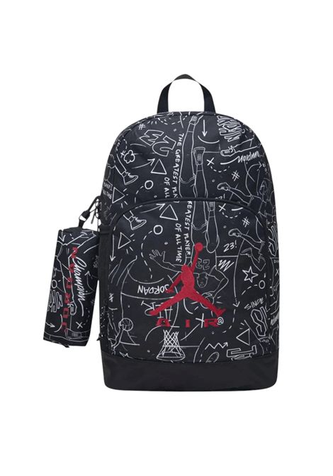 Jordan Jan Air Raid Backpack with Pencil Case Black White Unisex JORDAN | Backpacks | 9A9250-F66