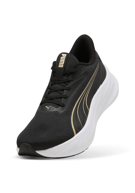 Puma Maxstride Lite Running Shoes Black White Gold Women PUMA | Sneakers | 313497-07