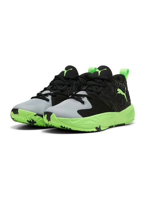 Puma Court Pro 3 Basketball Shoes Black Green Junior PUMA | Sneakers | 314061-02
