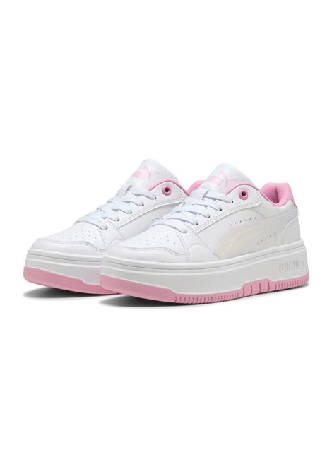 Puma Rebound Femme Holo 2.0 Shoes White Pink Shimmer Junior PUMA | Sneakers | 405618-01