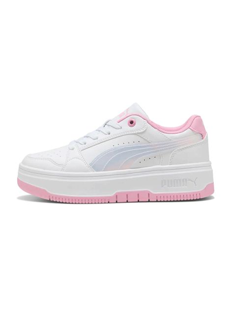 Puma Rebound Femme Holo 2.0 Shoes White Pink Shimmer Junior PUMA | Sneakers | 405618-01
