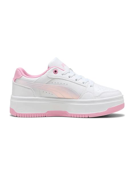 Puma Rebound Femme Holo 2.0 Shoes White Pink Shimmer Junior PUMA | Sneakers | 405618-01