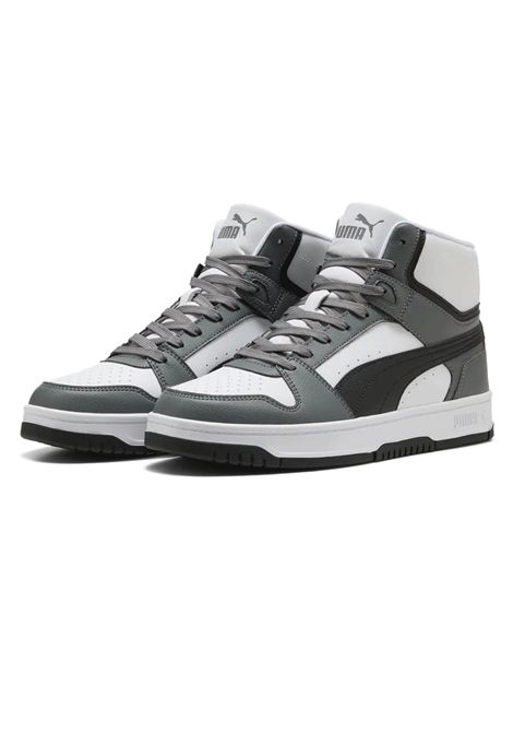 Puma Rebound Slam Mid Shoes White Dark Grey Men PUMA | Sneakers | 407168-03
